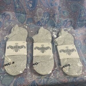 Lot Of Three Pairs Bombas Socks, Women's Size Large Color Gray New